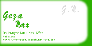 geza max business card